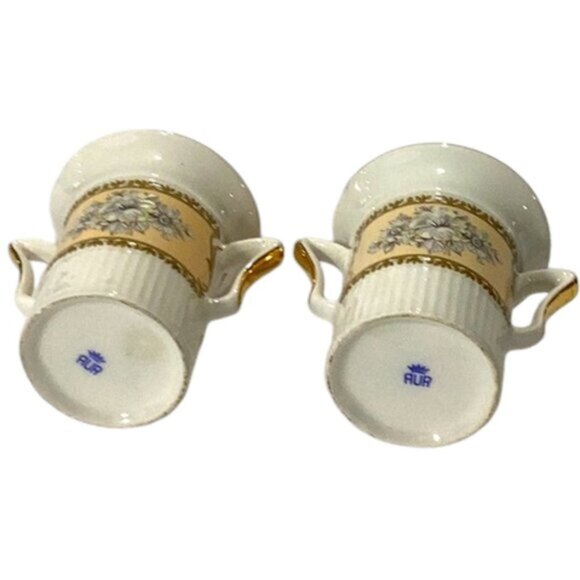 Vintage Pair Aurora Ceramiche Collectible Fine Porcelain Covered Urn Small Italy - Picture 2 of 6